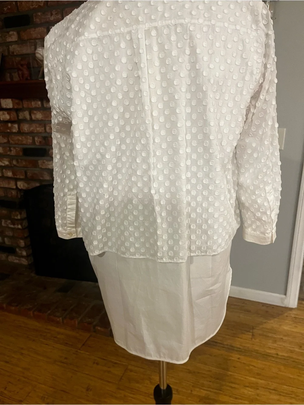 MaxMara White Textured Dot Button-Down Top - Picture 6 of 6